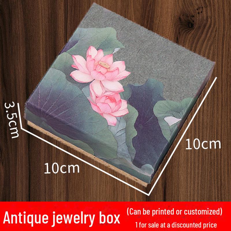 Lotus Pendant and Brooch Gift Box with Cover for Bracelet or Jewelry