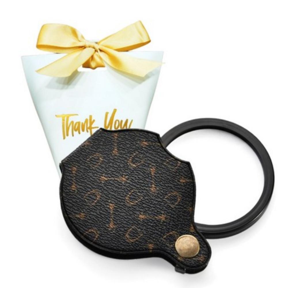 

Luxury Portable Leather Case Mini 20x Black Magnifying Glass in Gift Wrapping
