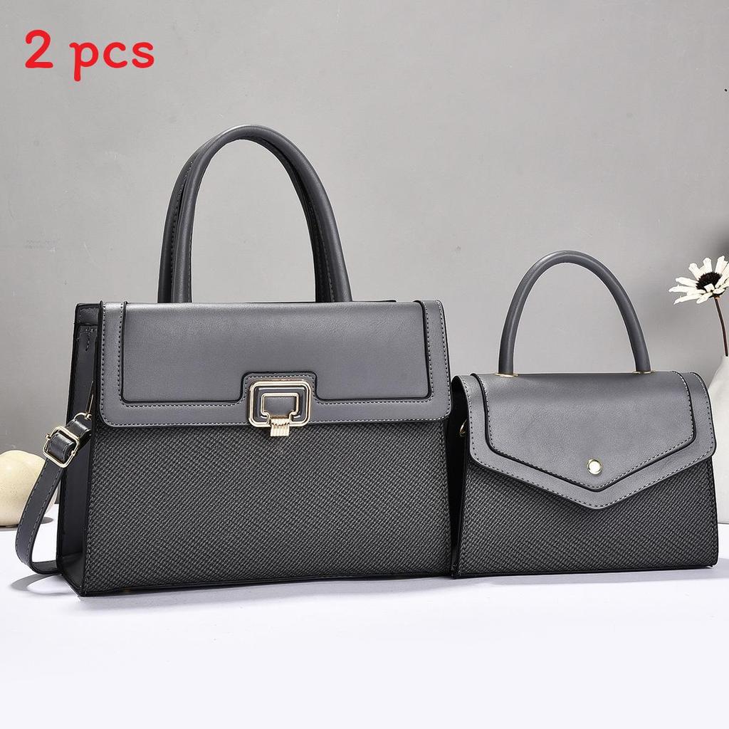 Womens Handbag Set Pu Lock Closure With Inner Pockets For Daily Use