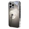 Fresh and Simple White Dandelion Electroplated Silver Phone Case for iPhone 17 16 Pro Max  15 Pro Max 14  13 12 11