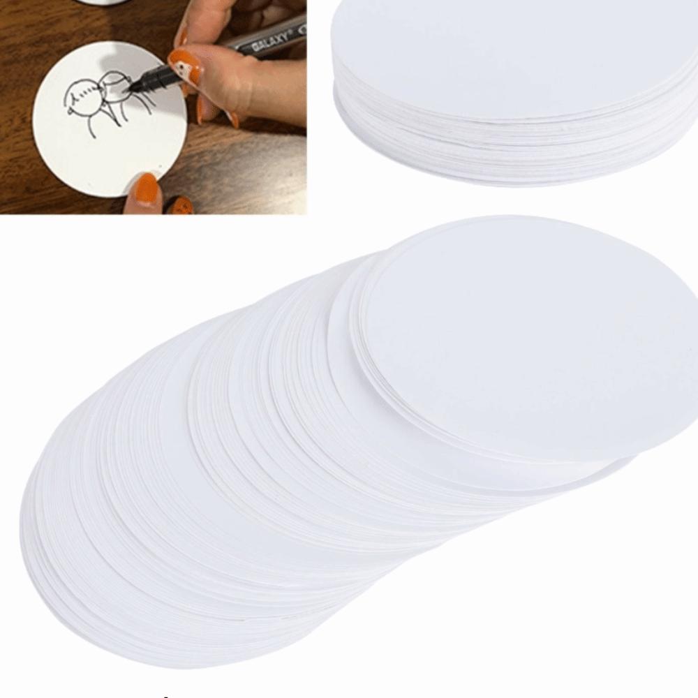 100pcs White Circle Paper Blank Badge Paper Blank Pre-Cut Circles Badge Printer Paper Lightweight Badge Making Paper