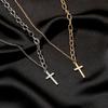 New necklace asymmetrical cross necklace personality temperament simple pendant collarbone chain women