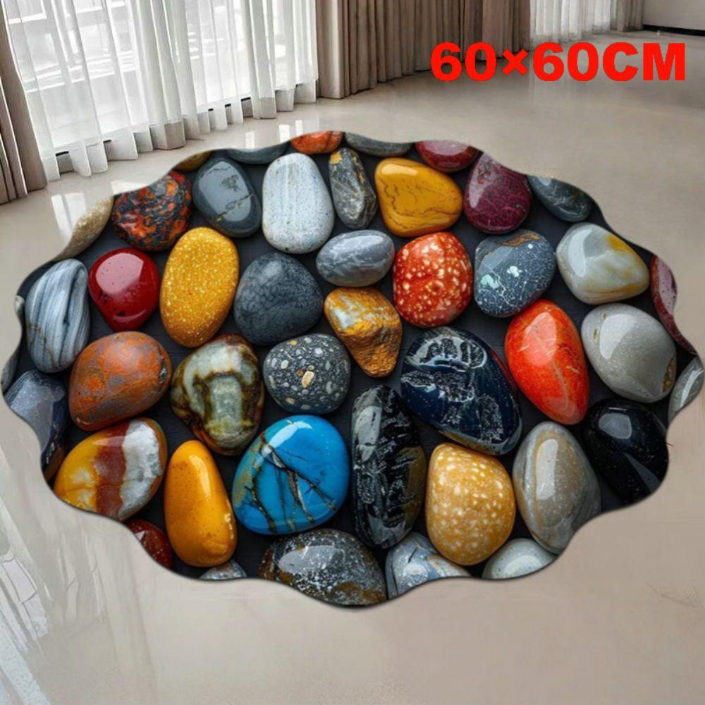 Chinese-style Cobblestone Carpet Nordic Abstract Door Rug Creativity Bathroom Floor Mat  Home Decor