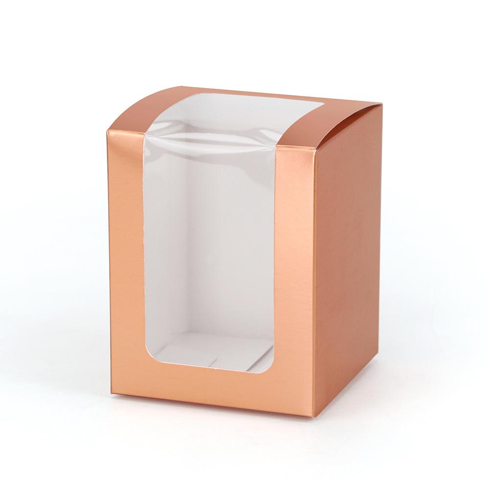 WTEMPO 10PCS Transparent Window Laser Paper Boxes Small Mug Glass Cups Aromatherapy Model Packaging Boxes, Perfect for Birthday Wedding Gift Boxes