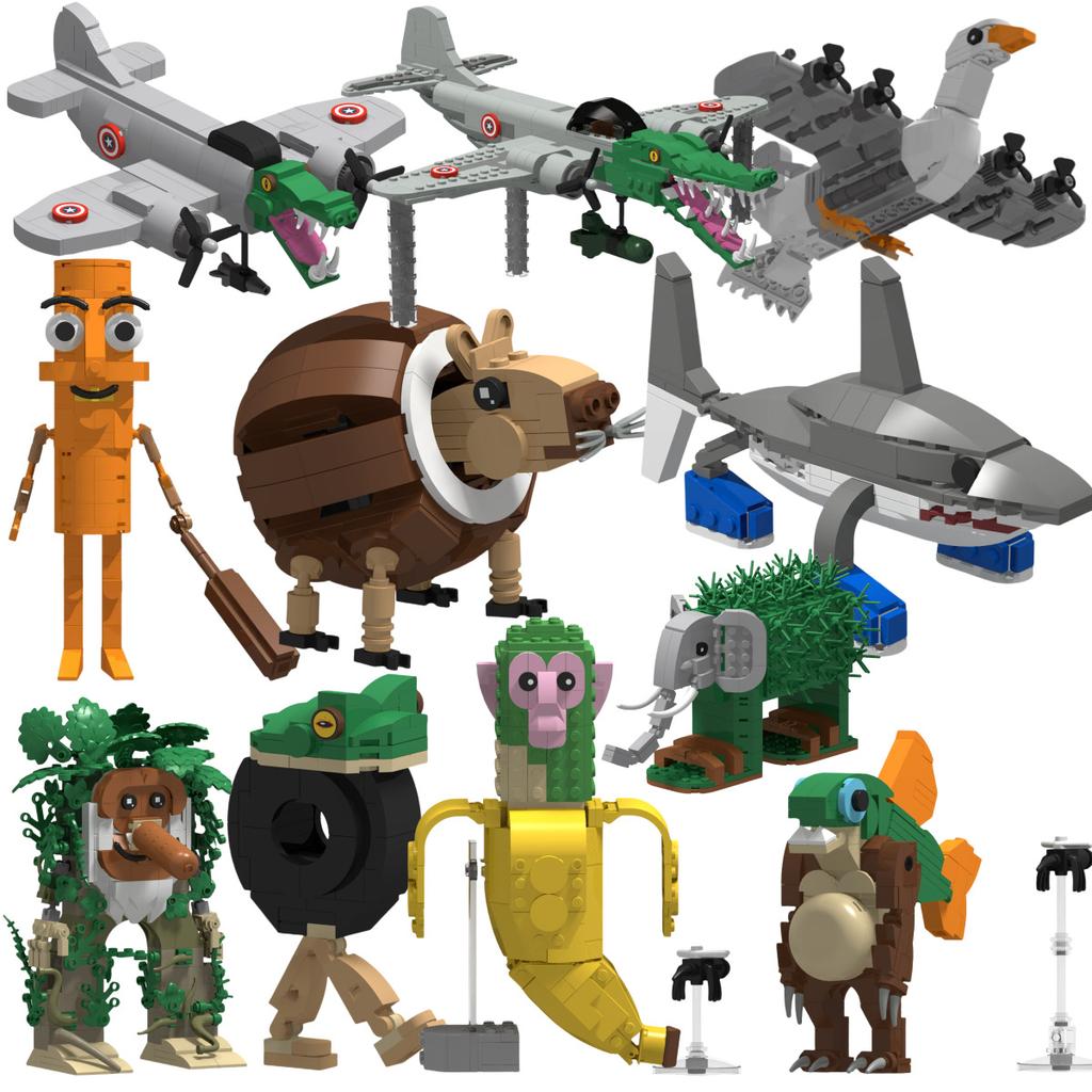 Hot Tralalero Tralala Building Blocks Italian Brainrot Ornament Tung Tung Sahur Action Figures Doll Toys for Kid Birthday Gifts