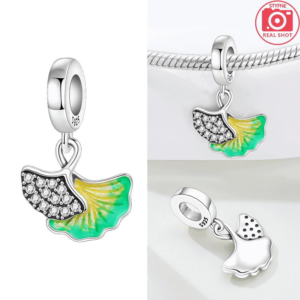 Charms Original Copper Pink Lotus Blue Iris Pendant Hearts Beads Fit Bracelet Women Jewelry Diy Fine Gift Accessory