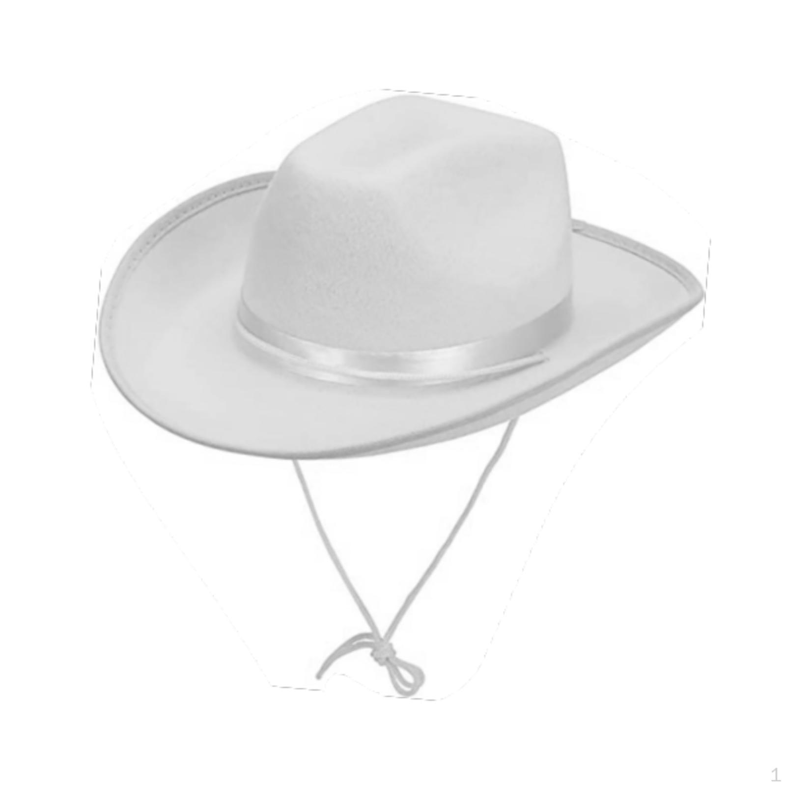 

Ковбойская шляпа, повседневная, прочная, солнцезащитная шляпа для путешествий, реквизит для праздников, тематических вечеринок и фестивалей белый