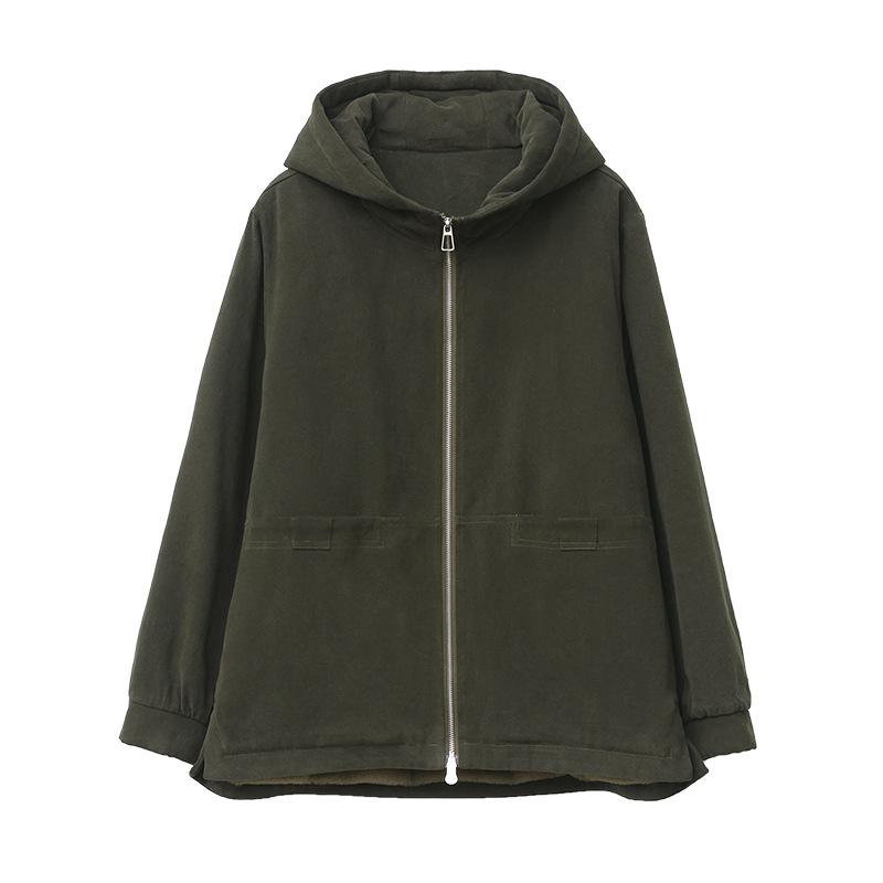 Women's 2024 Winter Korean-Style Loose Fleece-Lined Cotton-Padded Parka