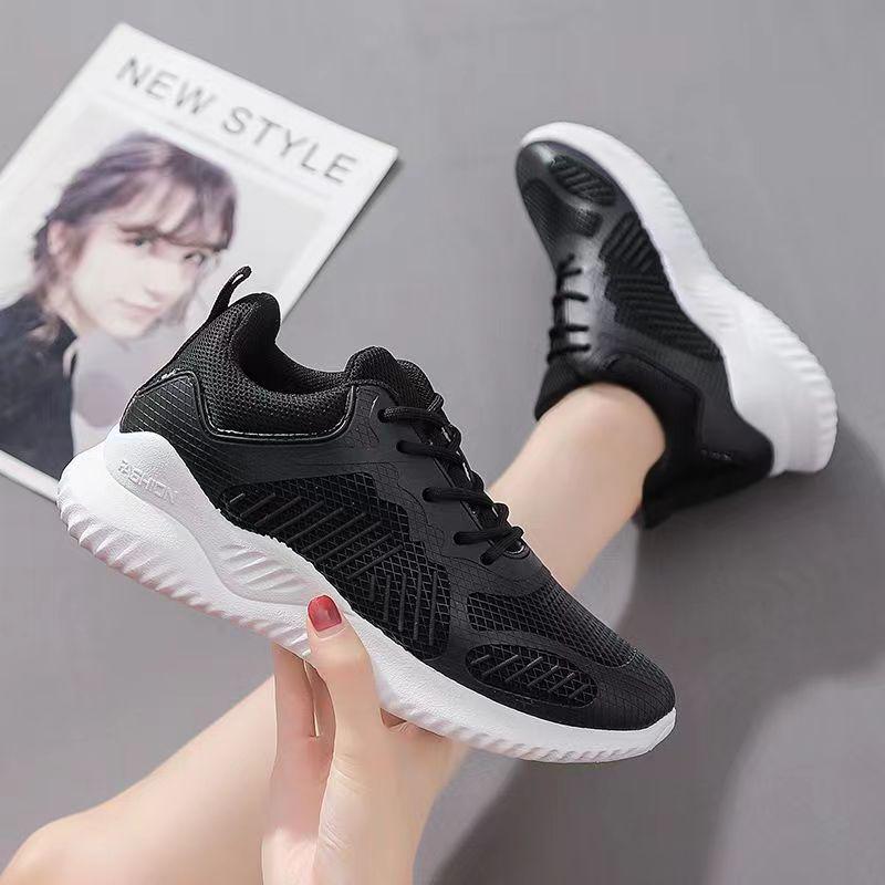 Korean Style Women's Flyknit Running Shoes - Autumn 2023 Versatile Casual White Sneakers