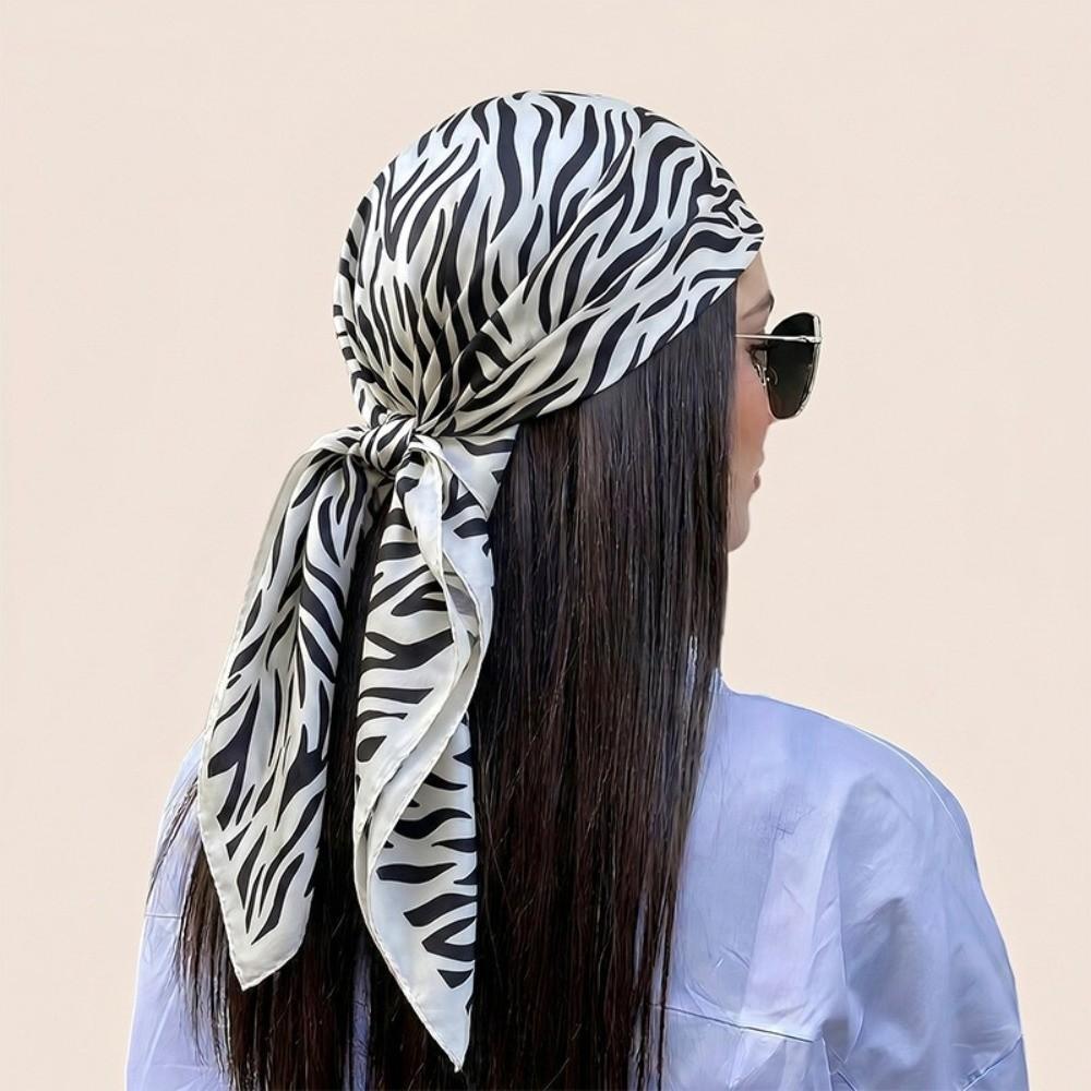 70x70cm Silk Scarf Horse Pattern Neck Ties Fashion Luxury Headscarf For Female