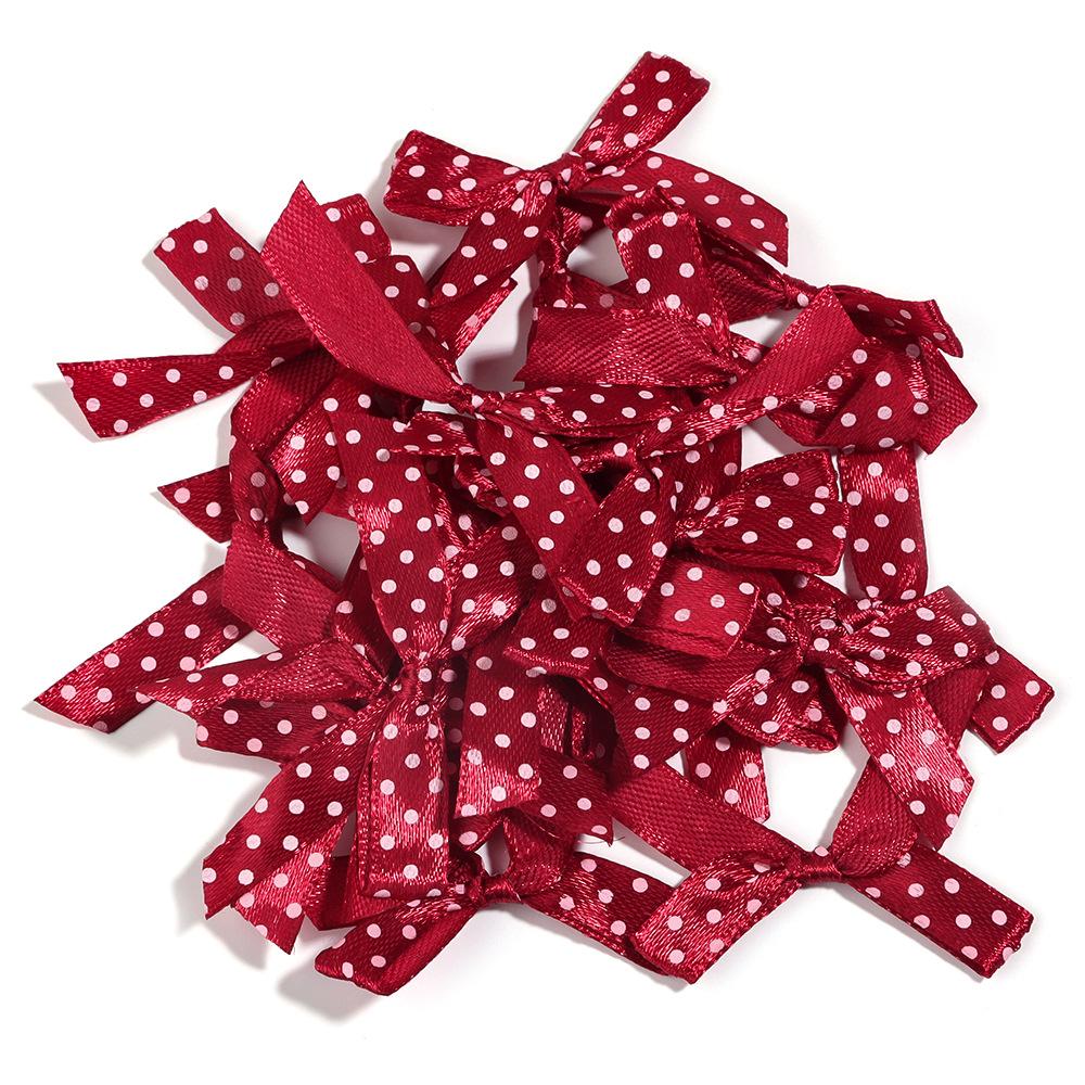 50pcs/lot Color Polka Dot Bow Ribbon Tied Bows for Clothing Gift Party Decoration DIY Hairpin Handcraft Accessories Materials