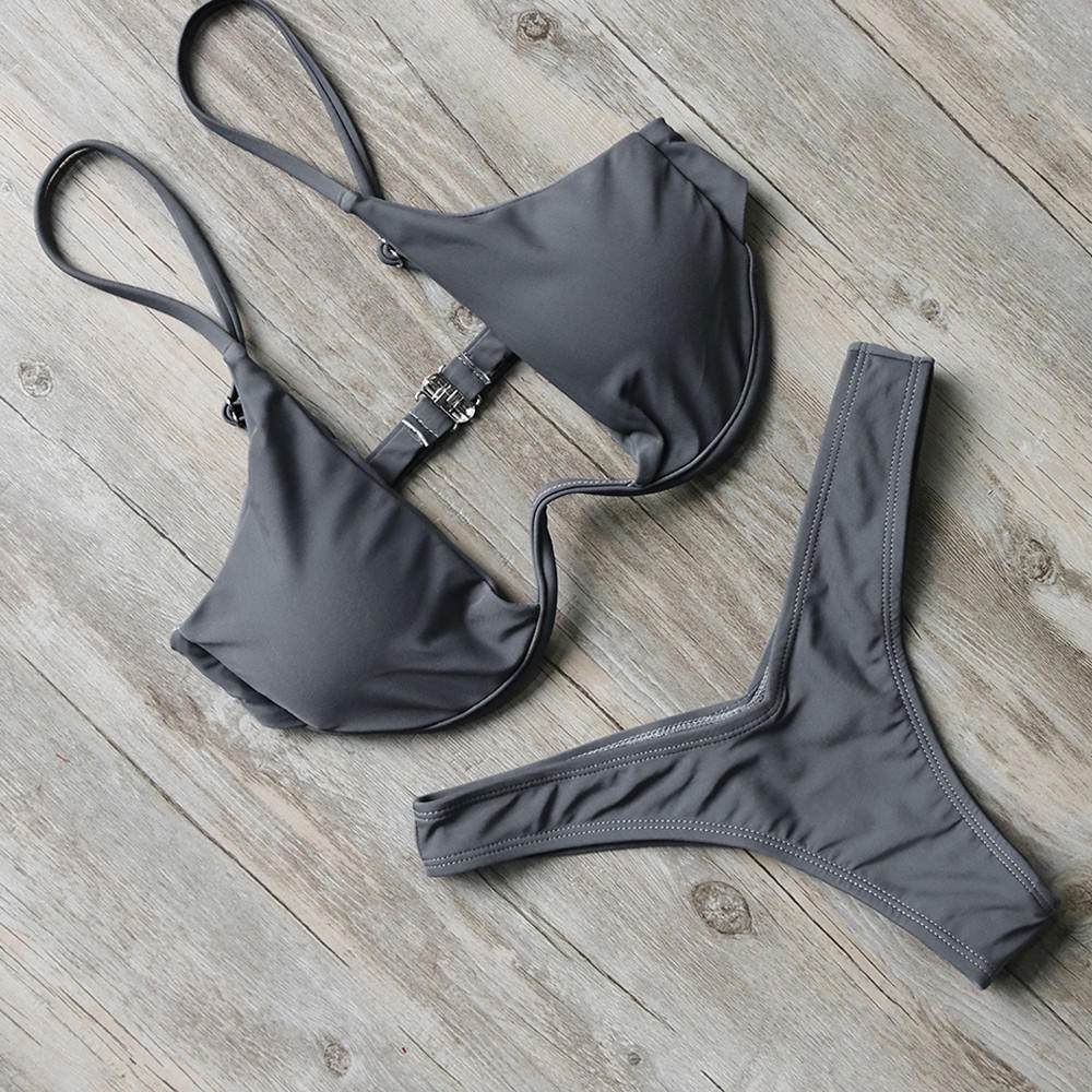 Jay Women Padded Bra Beach Halter Bikini Set