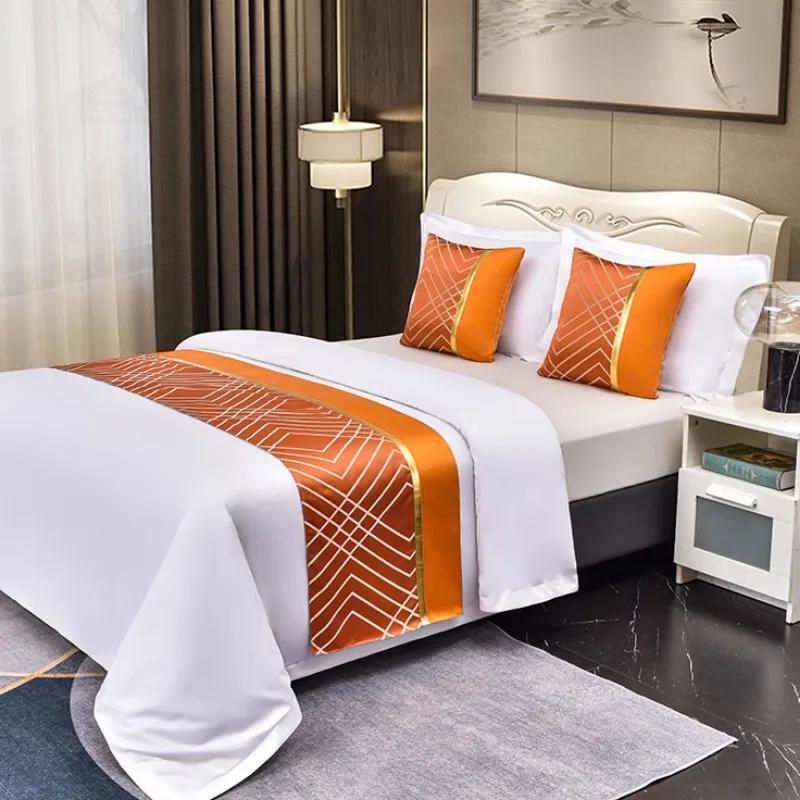 Chinese Style Fashion High Quality Bed Flag Hotel Cupboard Table Runner Decor for Home Parlor Wedding Room No Pillowcase