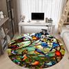 1pc Birds Nature Office Round Area Rug, Under Office Chairs Bedroom Living Room Home Decor, Room Deco