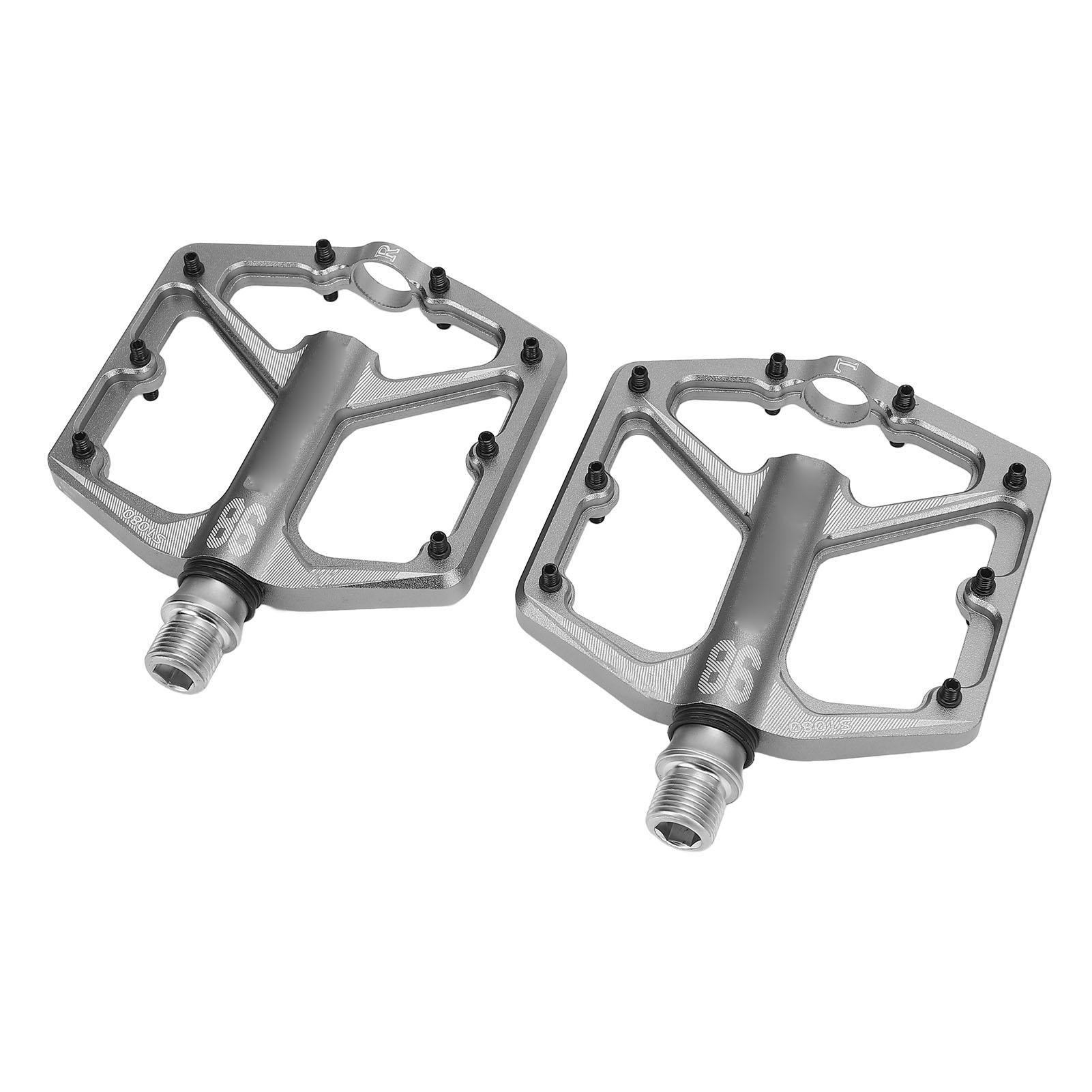 Pair of Road Cycling Pedal Aluminum Alloy Lightweight Anti Slip 3 Bring Cycling Foot Pedal for Safe Riding