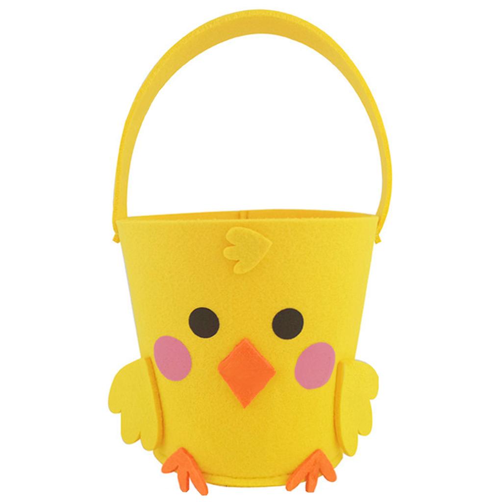 Felt Basket for Kids and Family Holiday Decoration Gift Bag with Carrying Handle Candy Bucket Easters Accessories