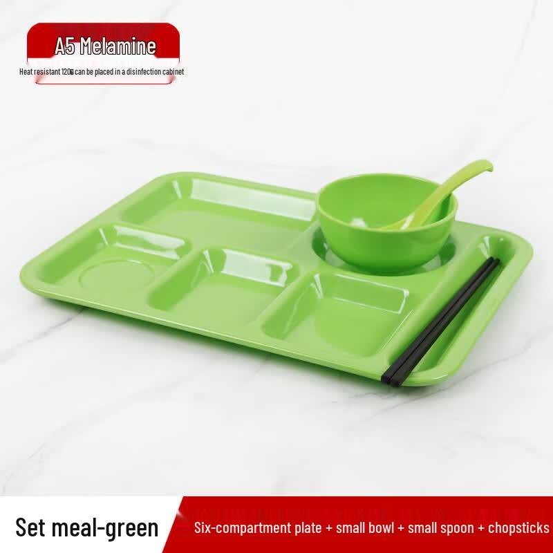 A5 Melamine 4-Compartment Rectangular Food Tray