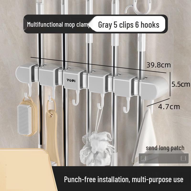 ZNMW Wall-Mounted Mop and Broom Holder