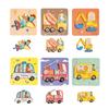 LIXTONE Wooden Montessori Educational Toy for Puzzle Vehicle Puzzle, Children, Shape-Sorting (6 Designs)