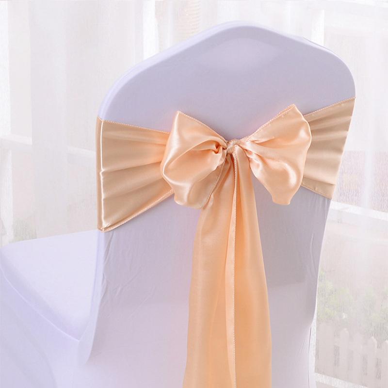 1 Pcs Satin Chair Sashes Quality Chair Ribbons Elegant Premium Bows Chairs Tie Back Chairs Decoration For Wedding Banquet Party