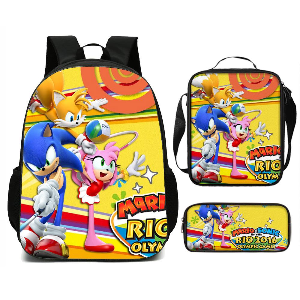 Cartoon Backpack, Primary And Secondary School Students Three-Piece Set, School Bag, Backpack, Shoulder Bag, Pencil Case.
