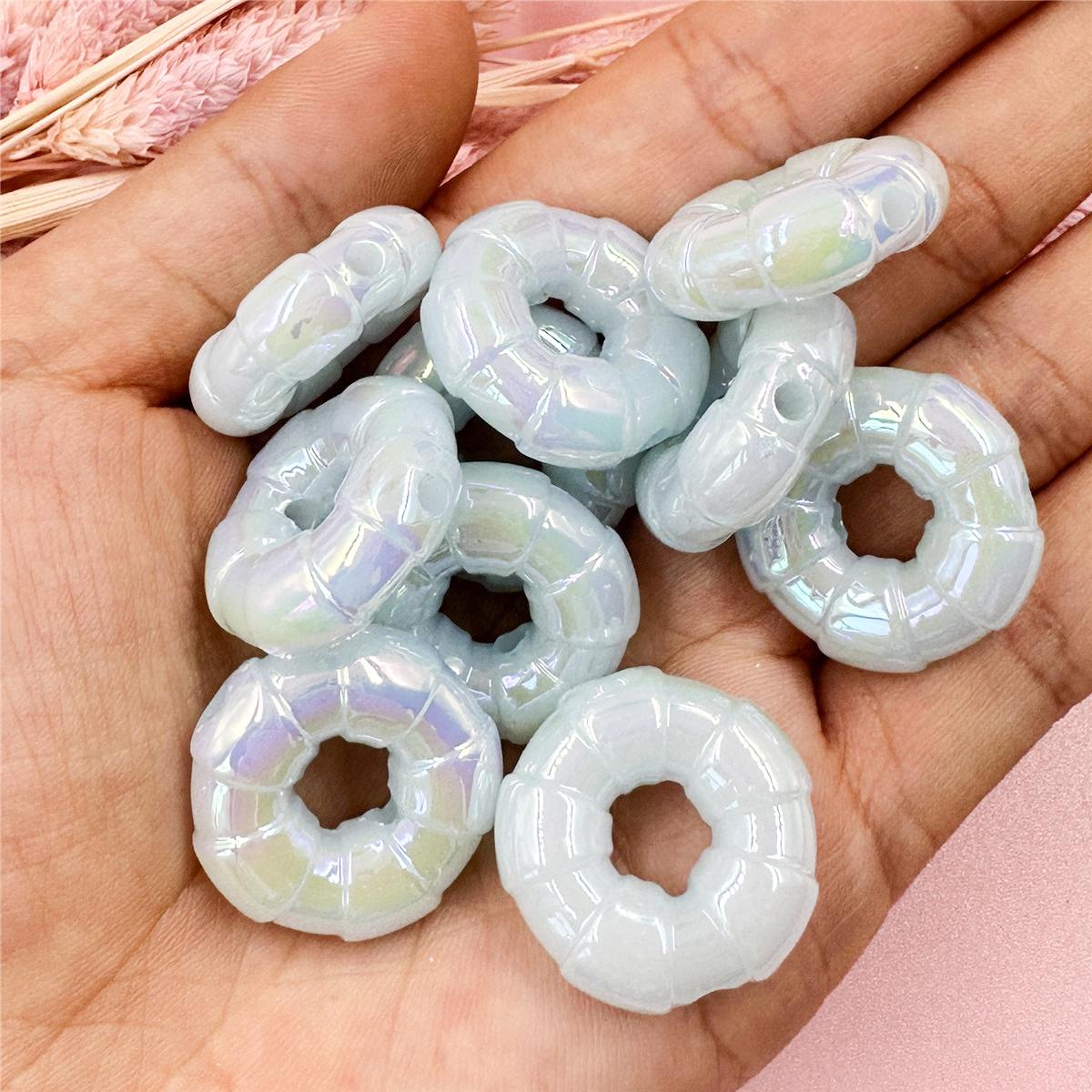 

Творческие 10 шт. 24,5 мм пончики бусины подвески DIY ювелирные изделия материал подвески браслет ожерелье аксессуары акрил мода синий