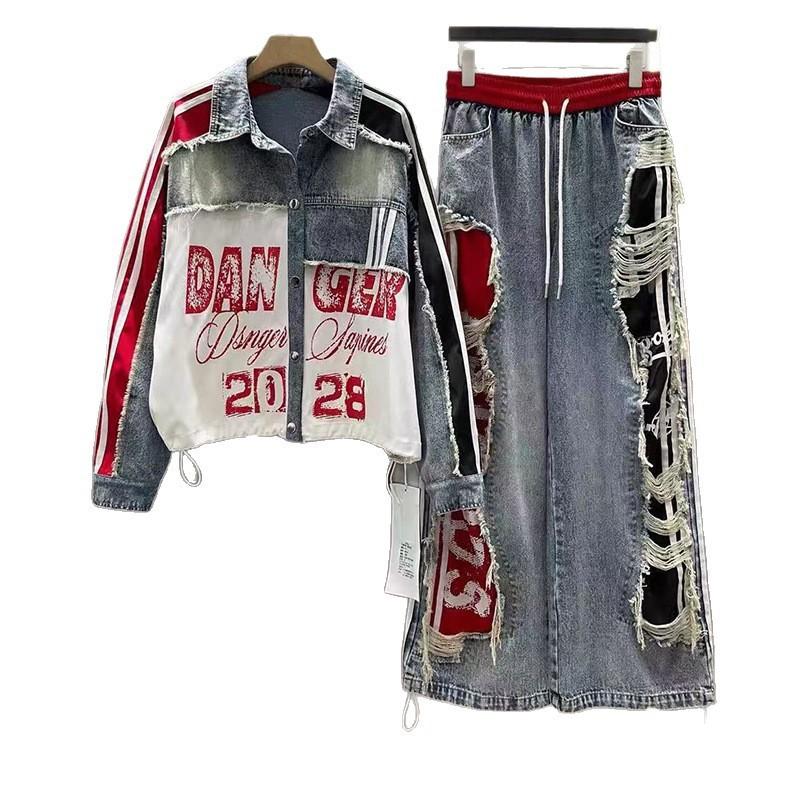 Womens 2026 Street 2-Piece Jacket Straight Leg Pants