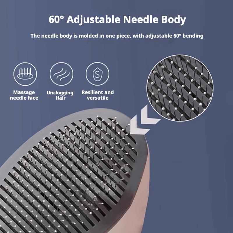 Ergonomic Handle Pet Hair Remover Brush Soft Bristle Pet Massage Comb Loose Fur&Fleas Removing for Cats&Dogs Indoor&Outdoor