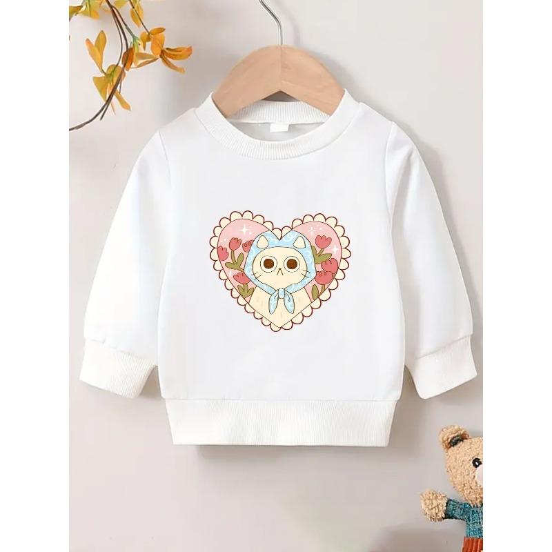 European Sizes Cute and Fun Printed Pattern, Thin and Versatile Comfortable Round Neck Hoodie for 0-3 Year Old Kids , Suitable for Outdoor Wear