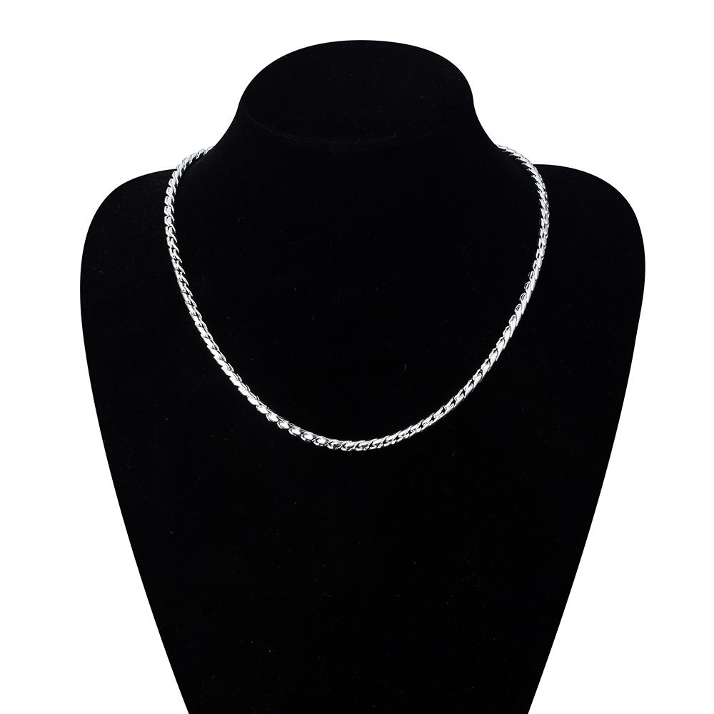 925 Sterling Silver 5mm Snake Chain Necklace Woman Man Fashion Simple 20 Inches Chain Jewelry