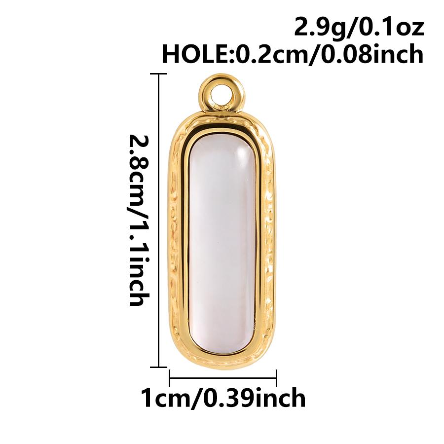 3pcs Gold/Silver Color PVD Metal Charms White Shell Stainless Steel Pendants For Jewelry Making Supplies Rhinestone DIY Pendant