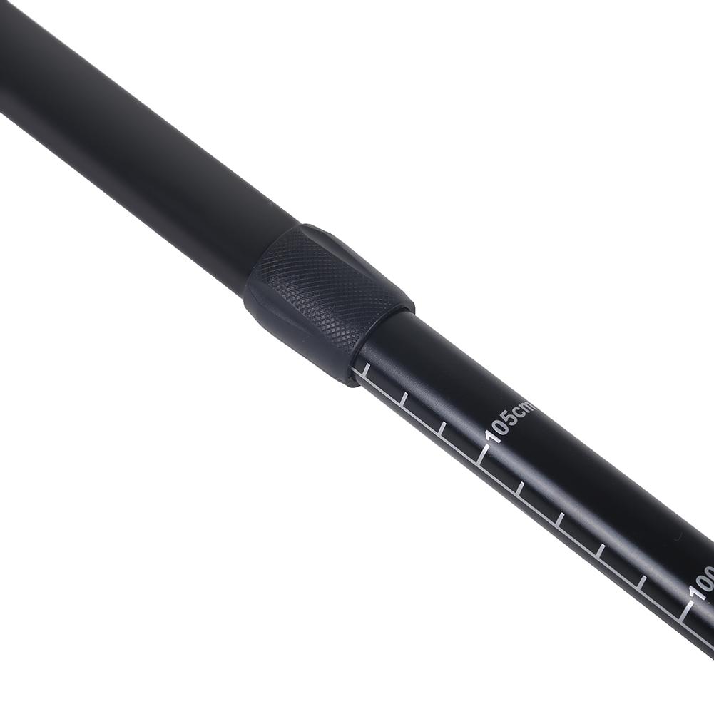 Aluminium Alloy Telescopic Lightweight Anti Skid Walking Cane Stick   Pole (Black)