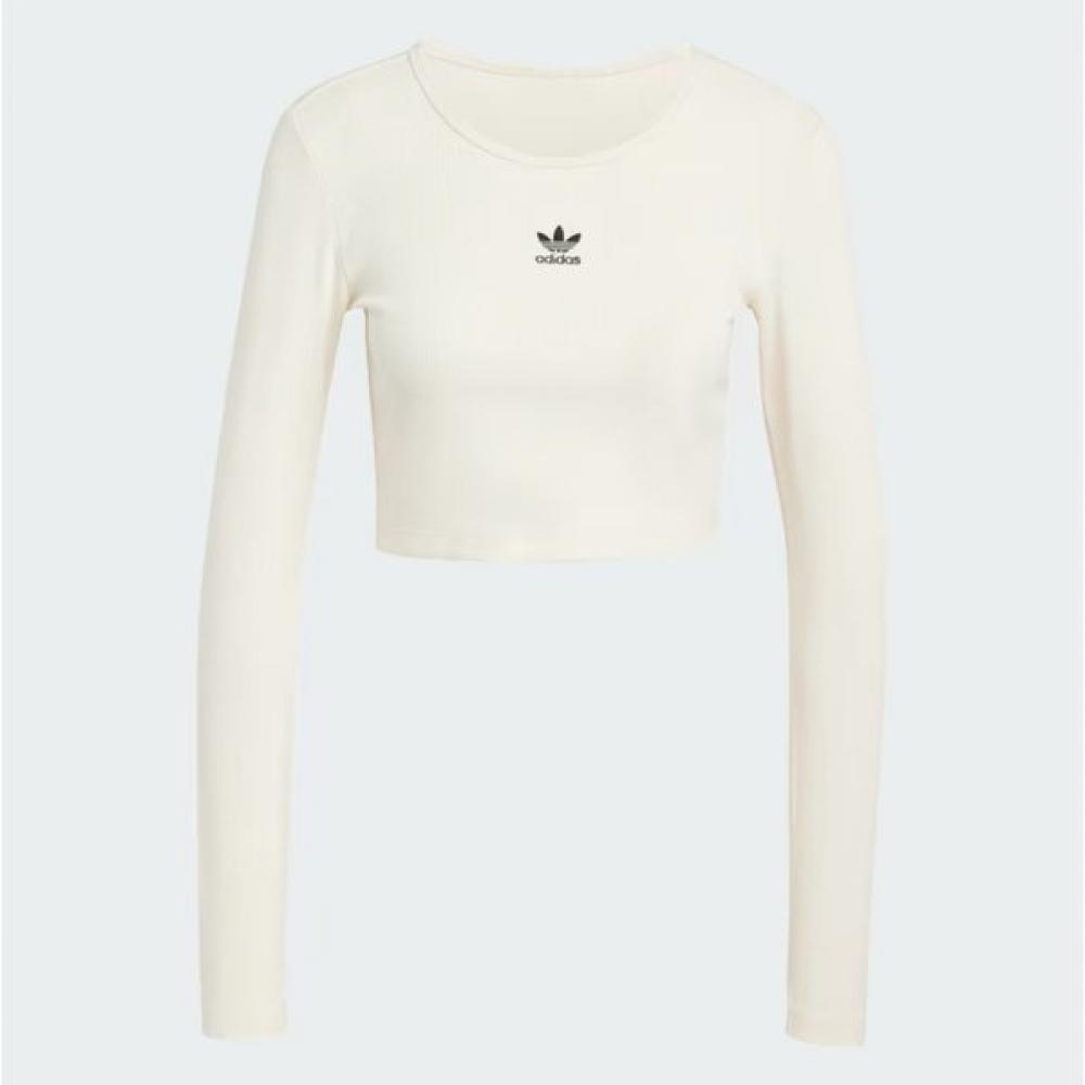 

Женская футболка S eSSentialS Lip Crop с длинным рукавом белого цвета Iy9663 Adidas... XS