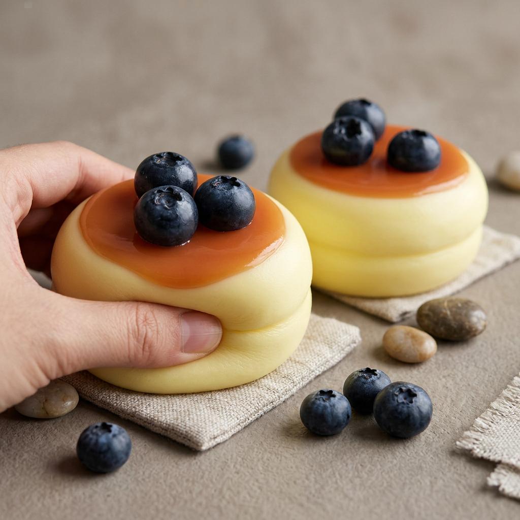 Souffle Cake Stress Relief Toy Super Soft High-elasticity Silicone Design For Office Home Use