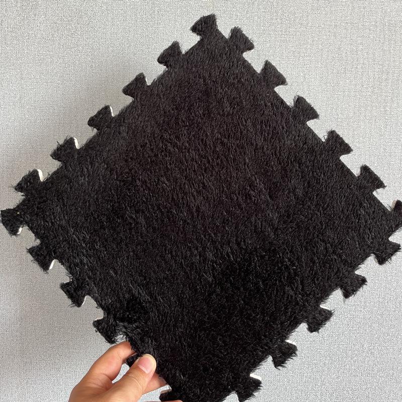 Washable Plush Patchwork Carpet: Cuttable Foam Floor Mat for Bedroom, Bedside, or Bay Window