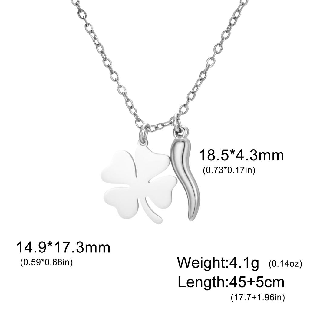 Four Leaf Clover Pepper Necklace for Women Leaves Choker Stainless Steel Pendant Trend Fashion Jewelry Charm Birthday Gifts 2026