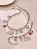 Spiral Sun & Bear Zirconia Multi-Pendant Necklace & Bracelet Set