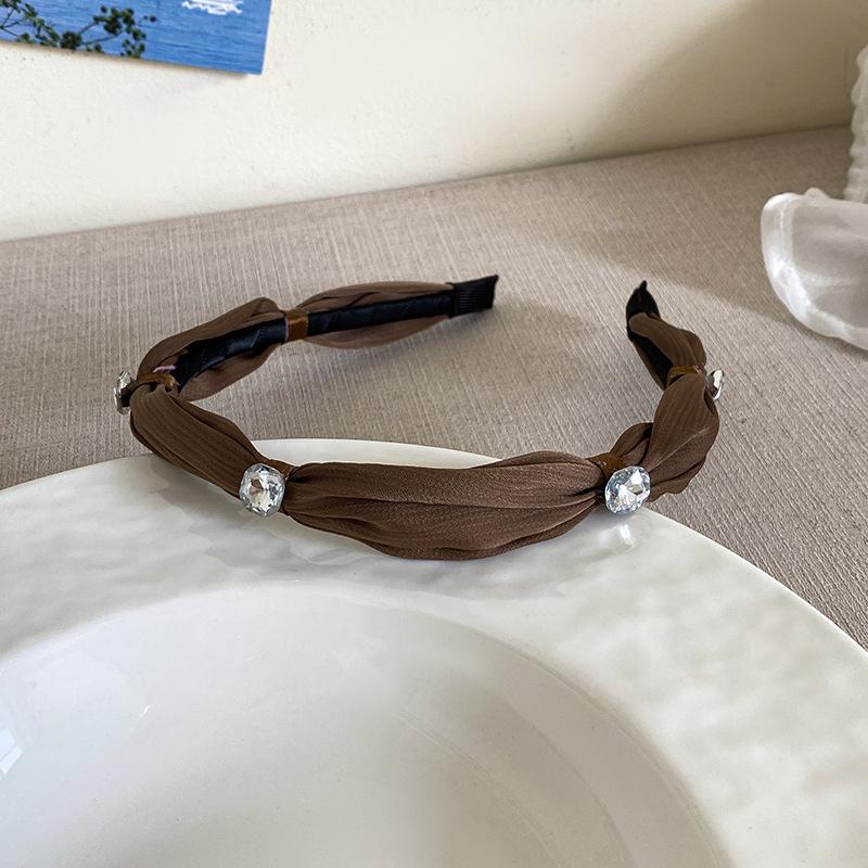 

Новая Мода Однотонные Циркониевые Тонкие Обручи для Волос Женские Простые Изысканные Универсальные Повязки на Голову для Девочек Аксессуары для Волос