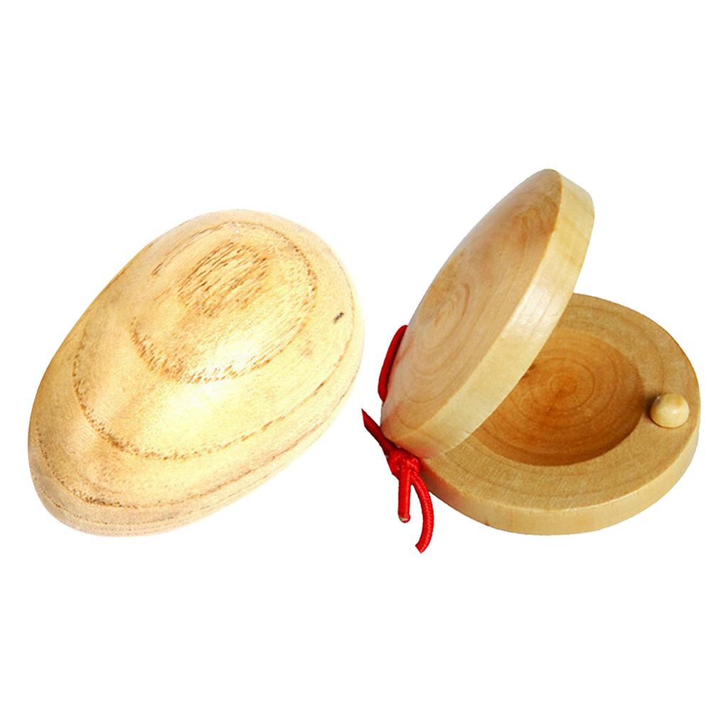 Eggs Shakers Wood Finger Castanets Smooth Musical Instrument Tool Early Learning Musical Toy for Kids Boys Girls Toddlers