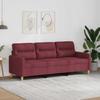 Vidaxl 3-Seater Sofa, Wine Red, 180 Cm, Upholstered In Fabric