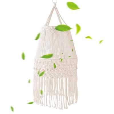 Boho Lampshade Handwoven Bohemian Macrame Cotton Rope Lampshade Tapestry Decor Accessory Room Decor Photo Props For Living Room