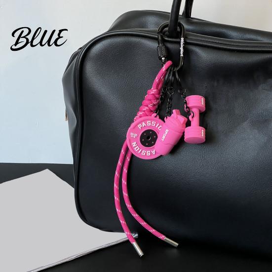 Fitness Enthusiast Keychain Weightlifting Equipment Charm with Keyring Weight Plate