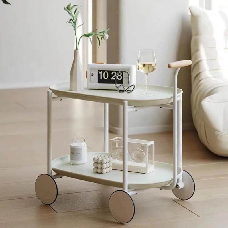 Nordic Coffee Tables Home Furniture Mobile Living Room Tv Stands Sofa Side Table Storage Carts Creative 2 Deck Tea Tables Mesas