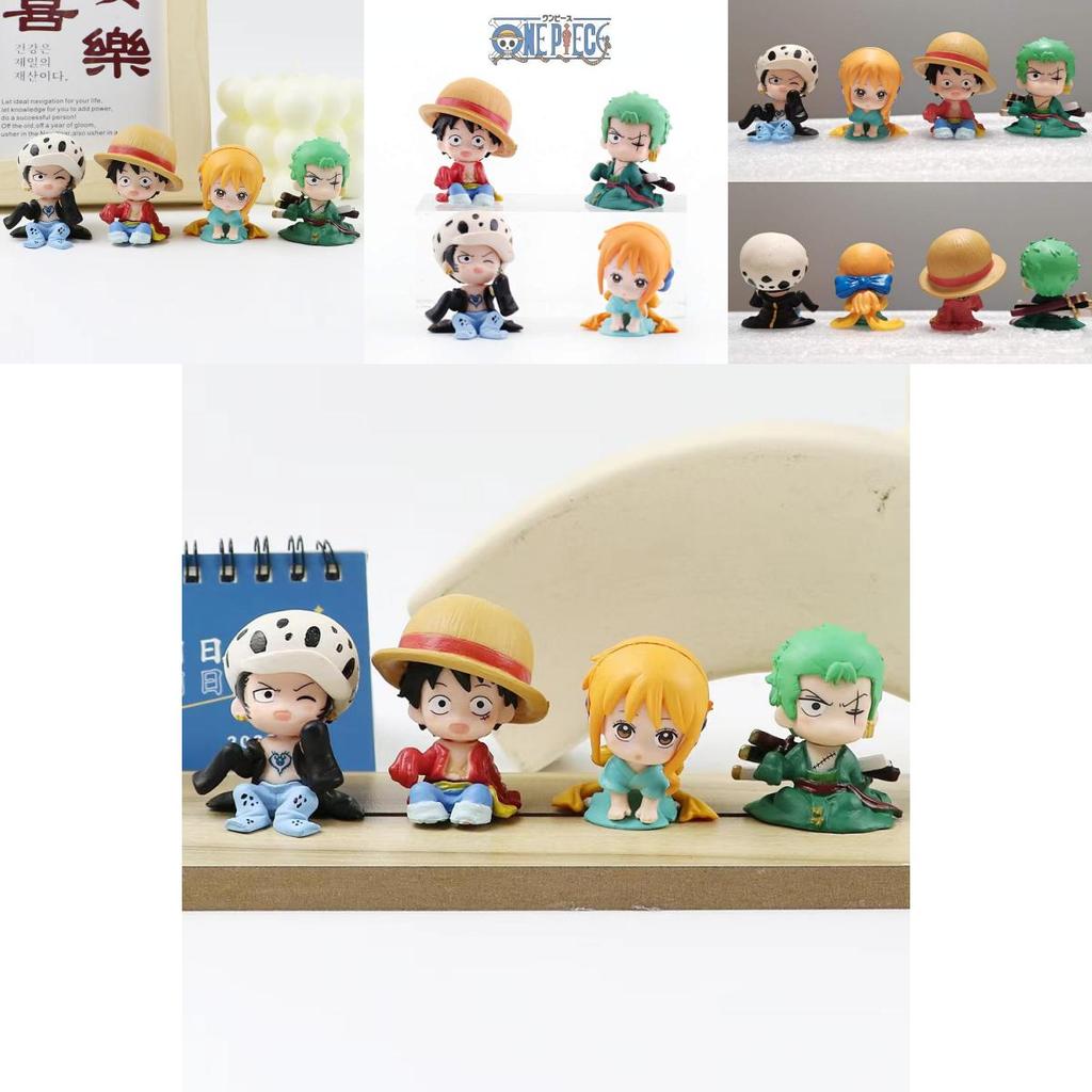 One Piece Action Figure Set With Luffy, Zoro, Nami, And Law Cute And Collectible Anime Toys