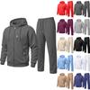 Herren Trainingsanzug Set mit Kapuze, lockerer Passform und geradem Bein für Herbst Winter
