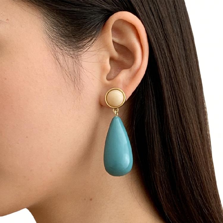 Modern Minimalist Drop Earrings Elegant Pendant Earrings Resin Alloy Texture Suitable for Everyday Stylish Outfits