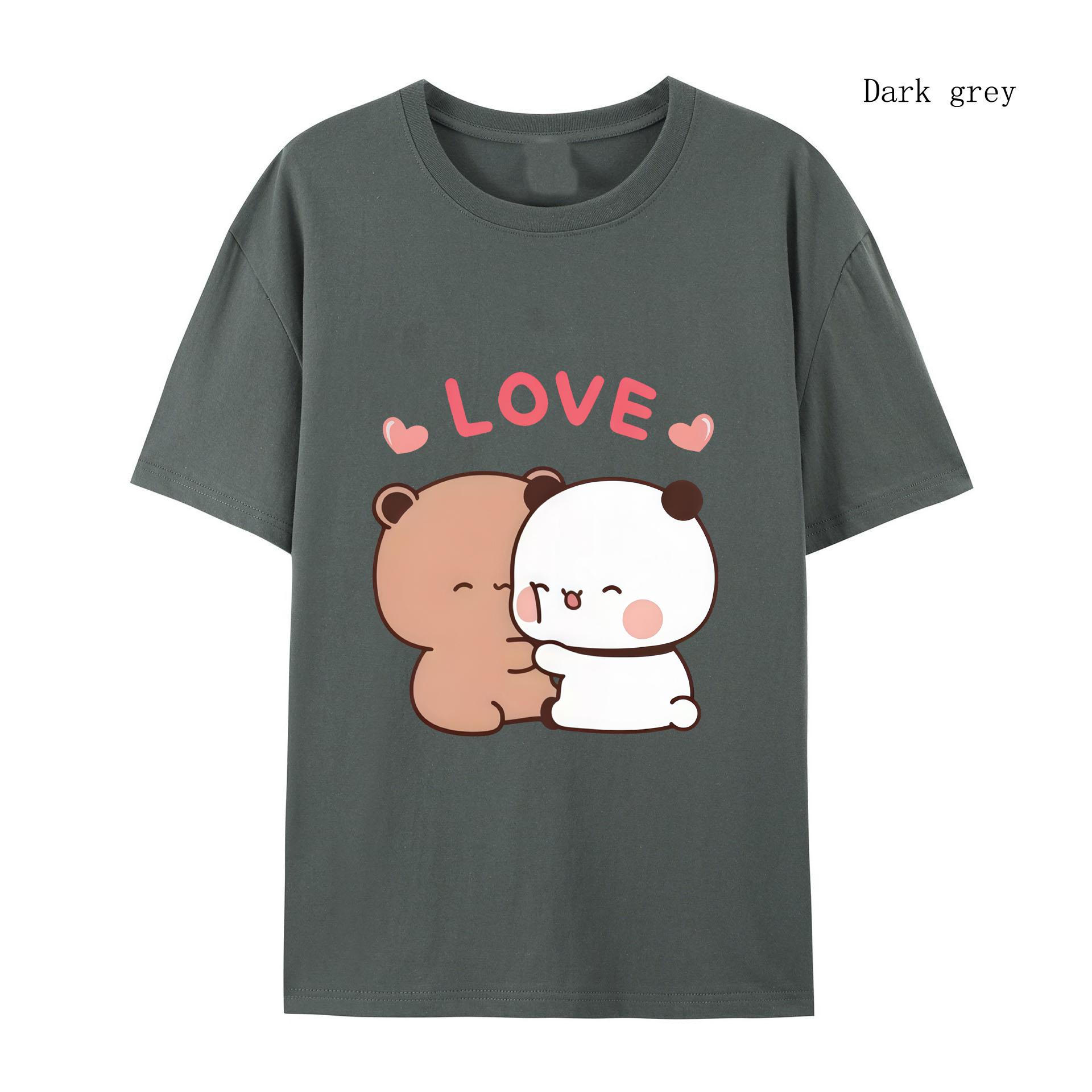 

Милая мультяшная женская футболка с изображением медведя панды Bubu Dudu Kawaii Clothing Женская парная футболка Футболка Harajuku S