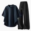 Men's Plus Size Summer Short-Sleeve T-Shirt & Shorts Two-Piece Set - Youth Fashion Casual Loose Fit