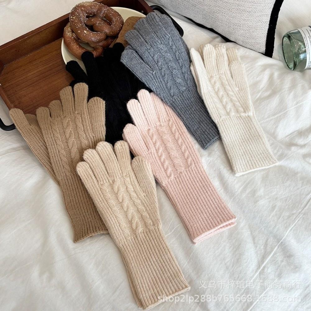 Touch Screen Wool Gloves Extended Version Ski Gloves Knitted Gloves  Winter Outdoor Activities