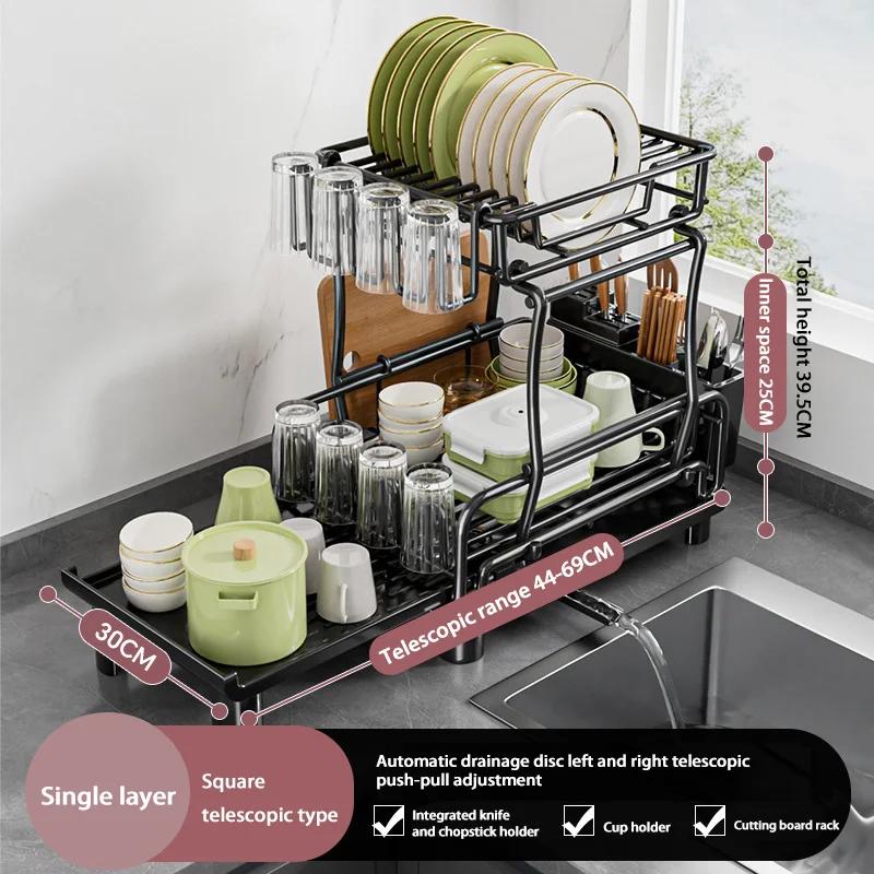 Multifunctional Dish Rack for Kitchen Counter Large Dish Drainer with Drainboard Storage Rack Kitchen Dish Drying Rack